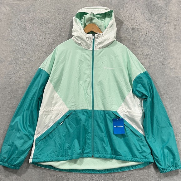 Columbia Rain Jacket‎ Womens 2XL Fleece Lined Birchleaf Hill Lined Windbreaker